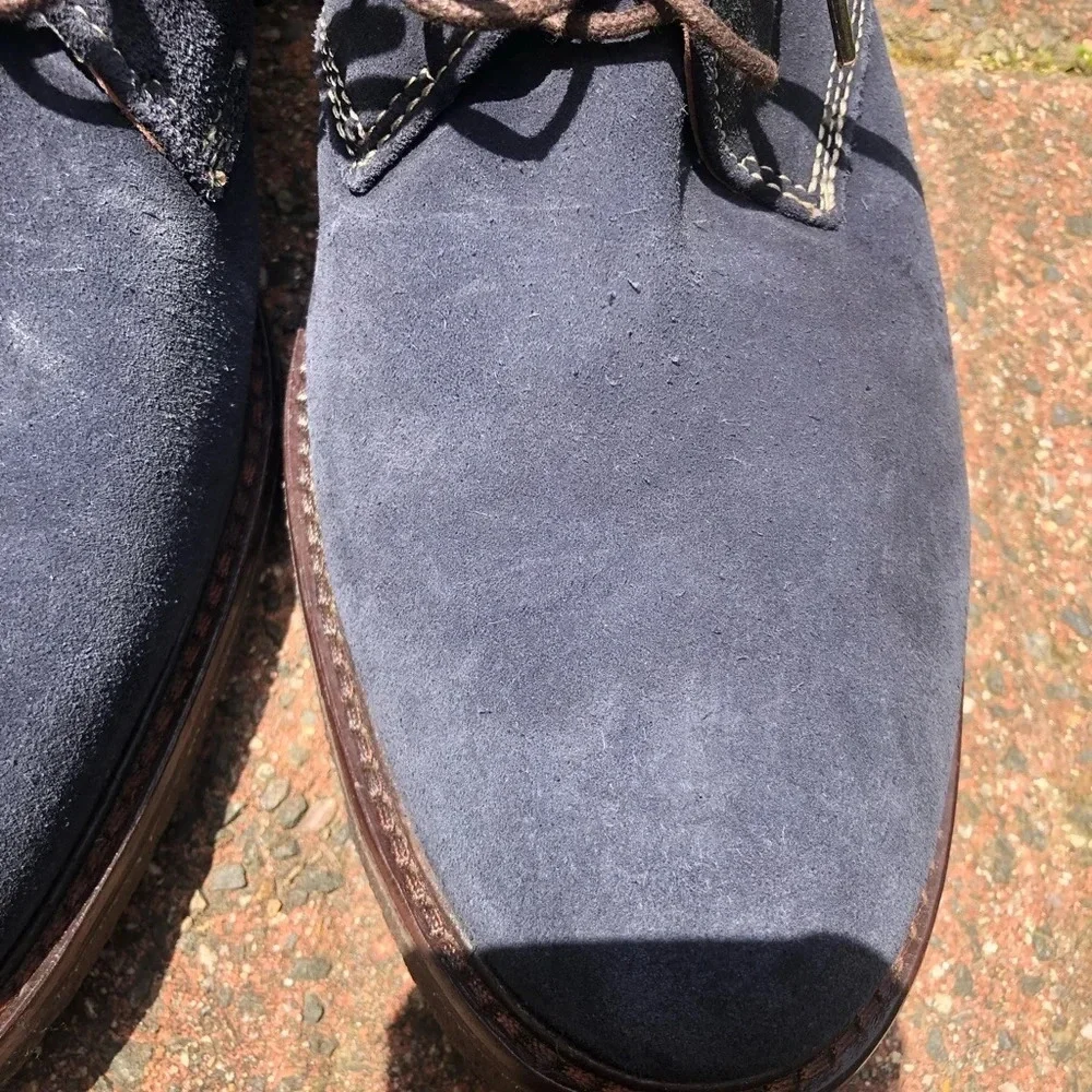 JOHNSTON & MURPHY MENS NAVY SHEEPSKIN BOOTS